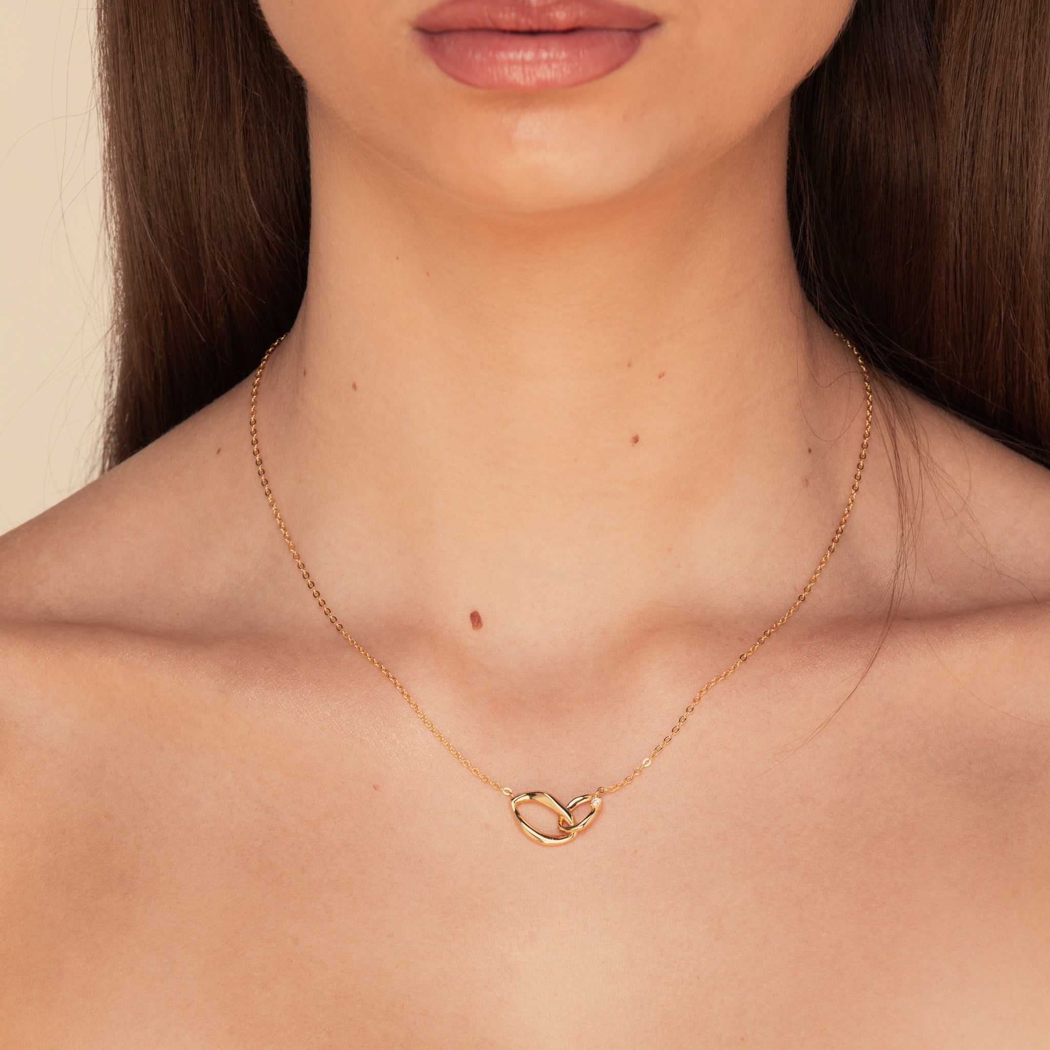 Infinity Bond Sapphire Necklace Rose Gold