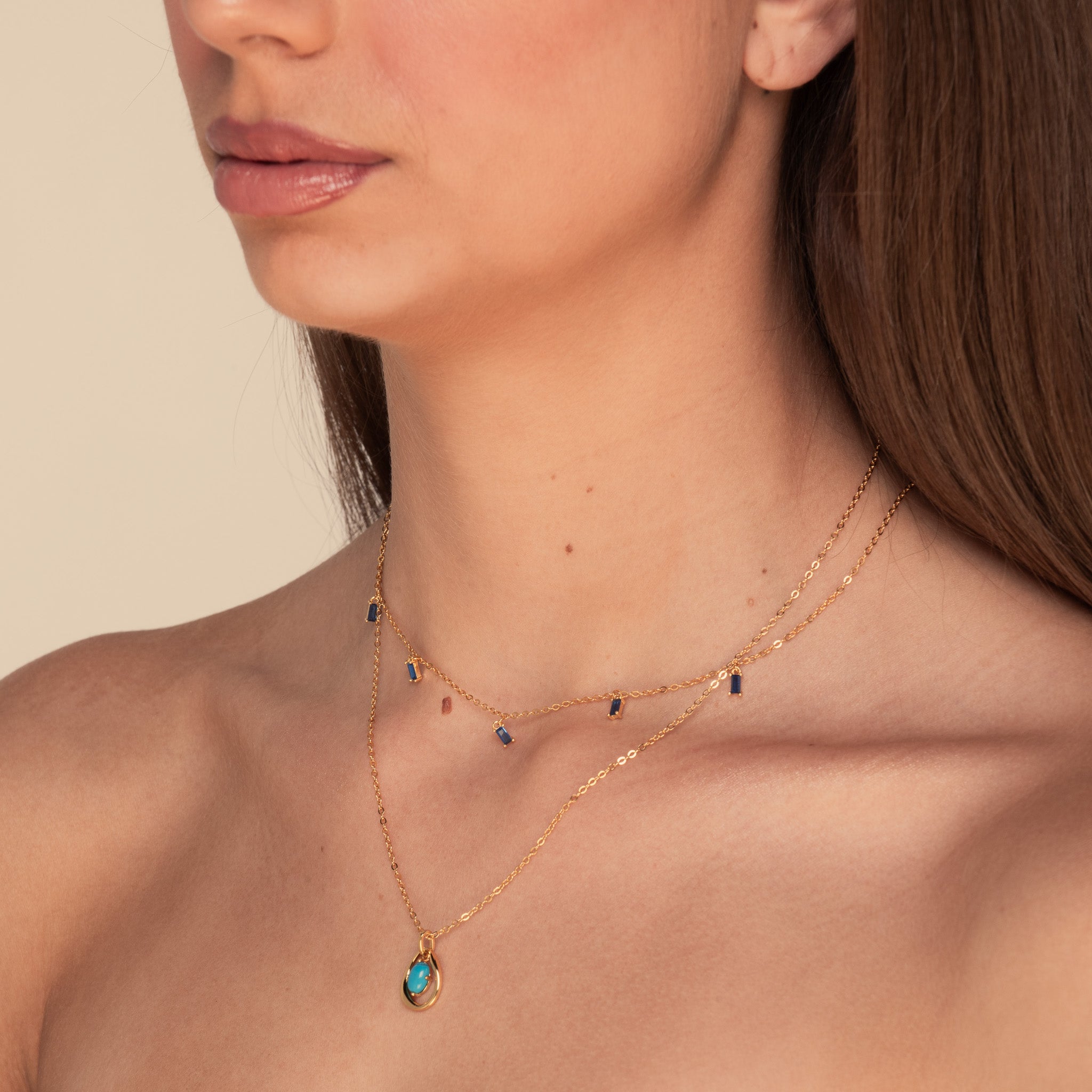 Harmony Oval Turquoise Necklace Silver