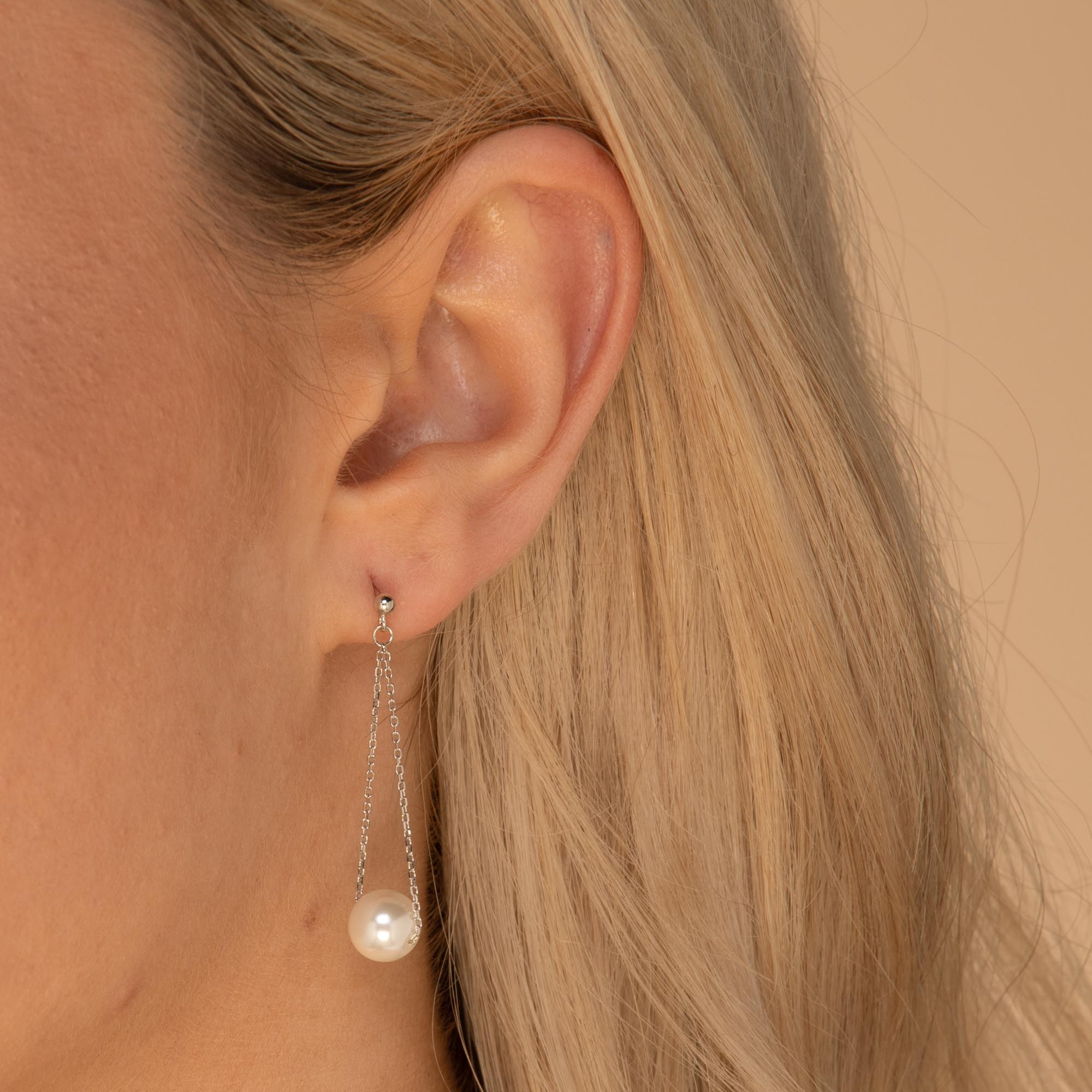 Odyssey Pearl Drop Earrings Silver