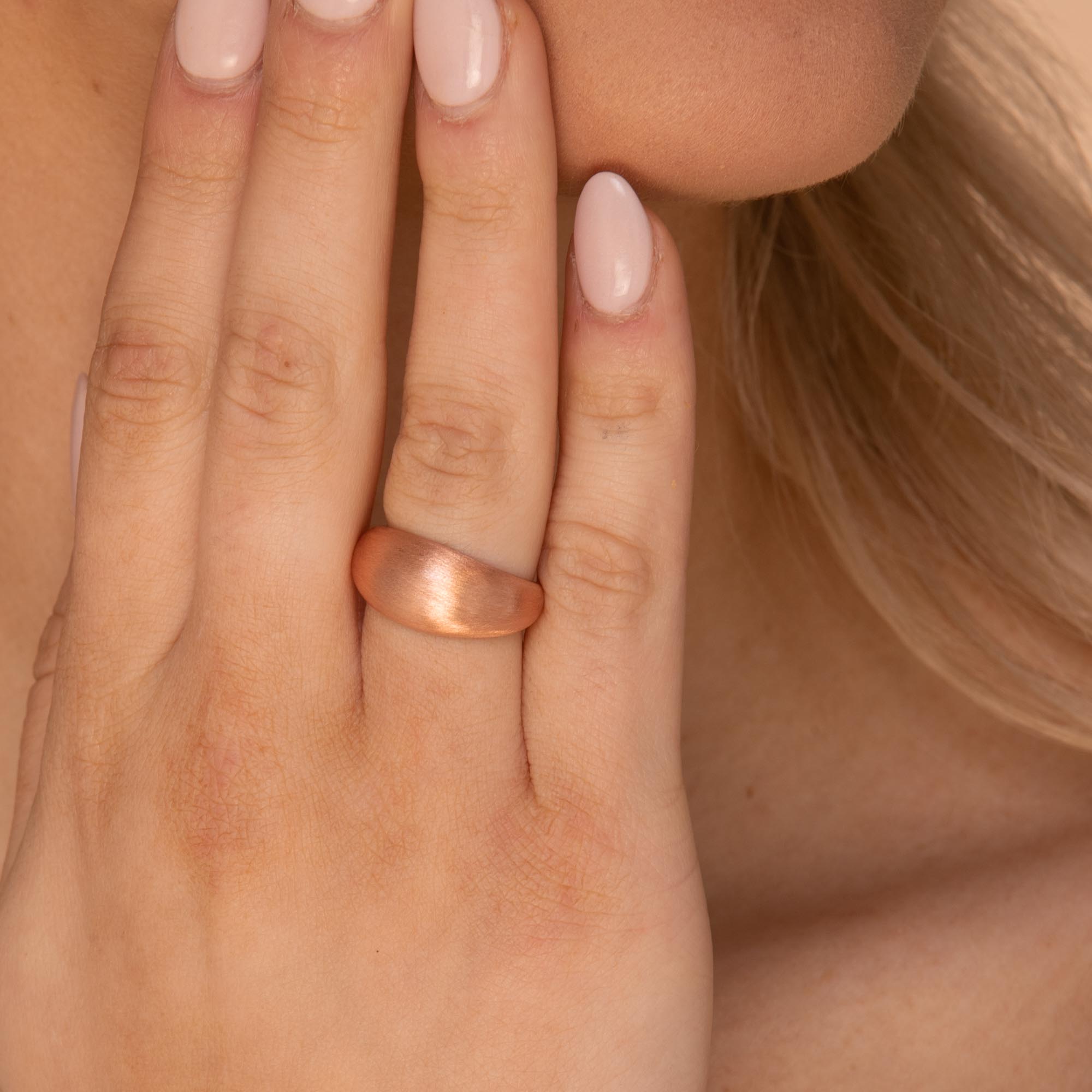 Matte Dome Open Ring Rose Gold