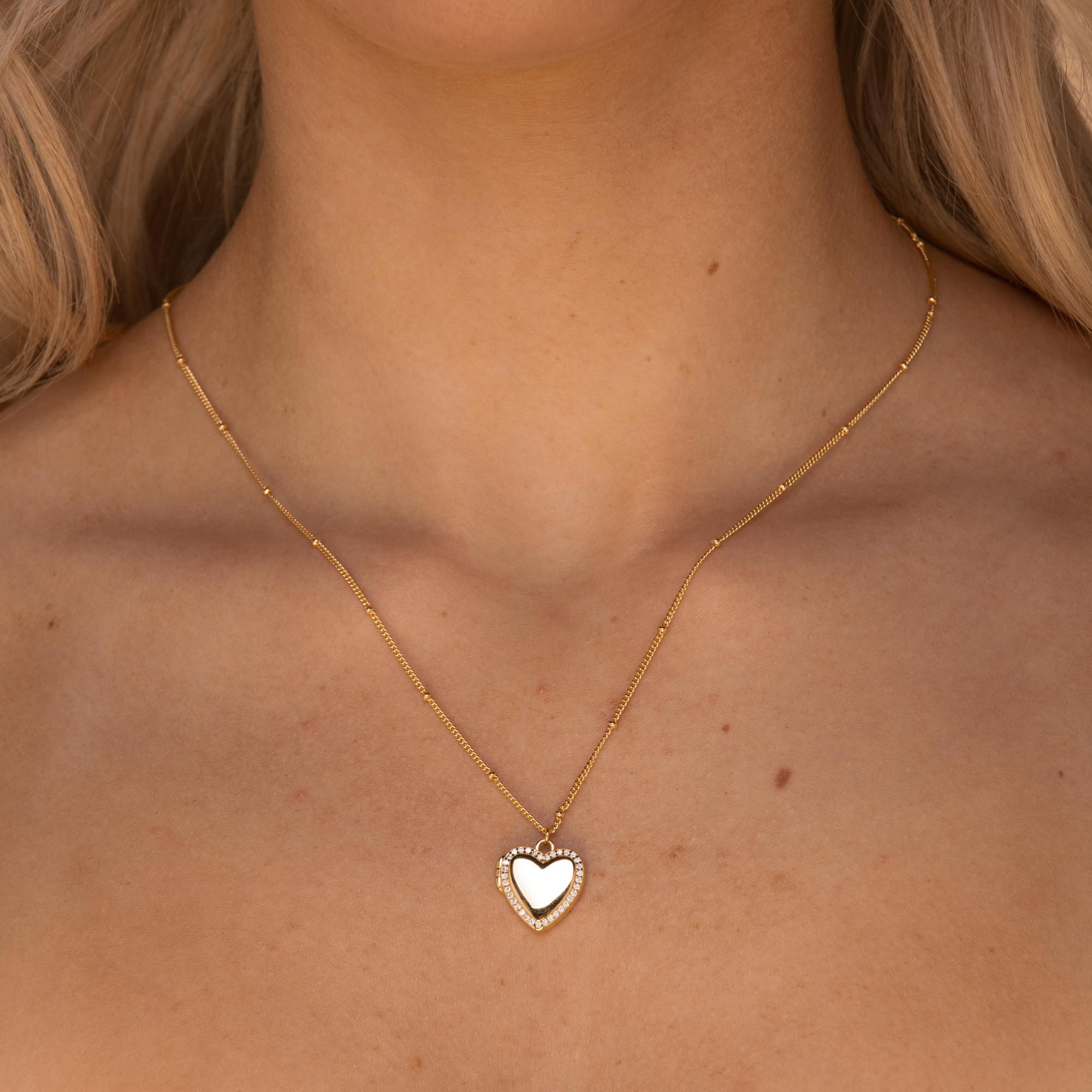 Love Heart Locket Necklace Silver