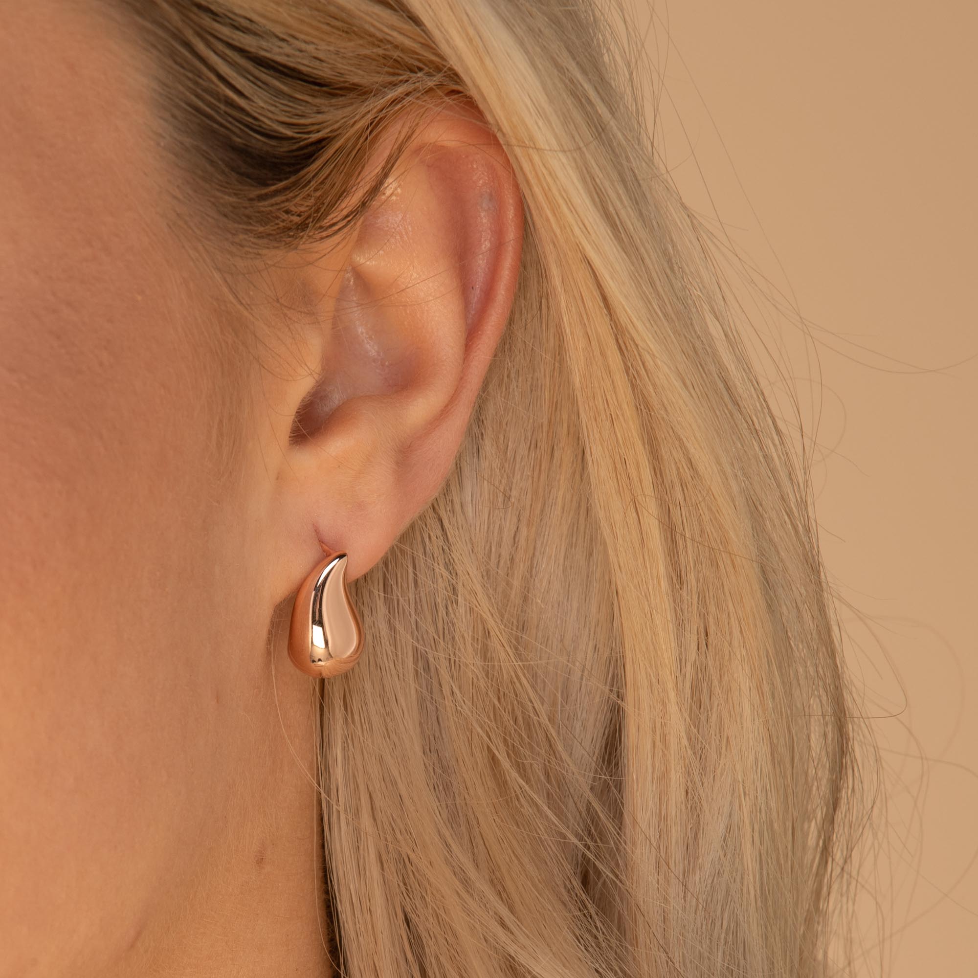 Statement Teardrop Earrings Rose Gold