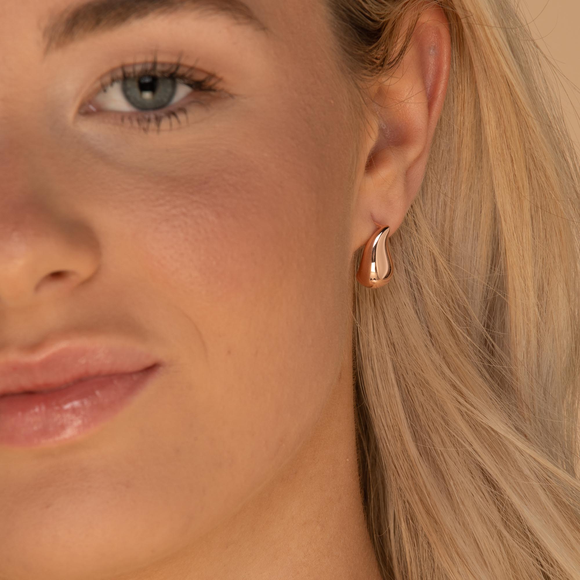 Statement Teardrop Earrings Rose Gold