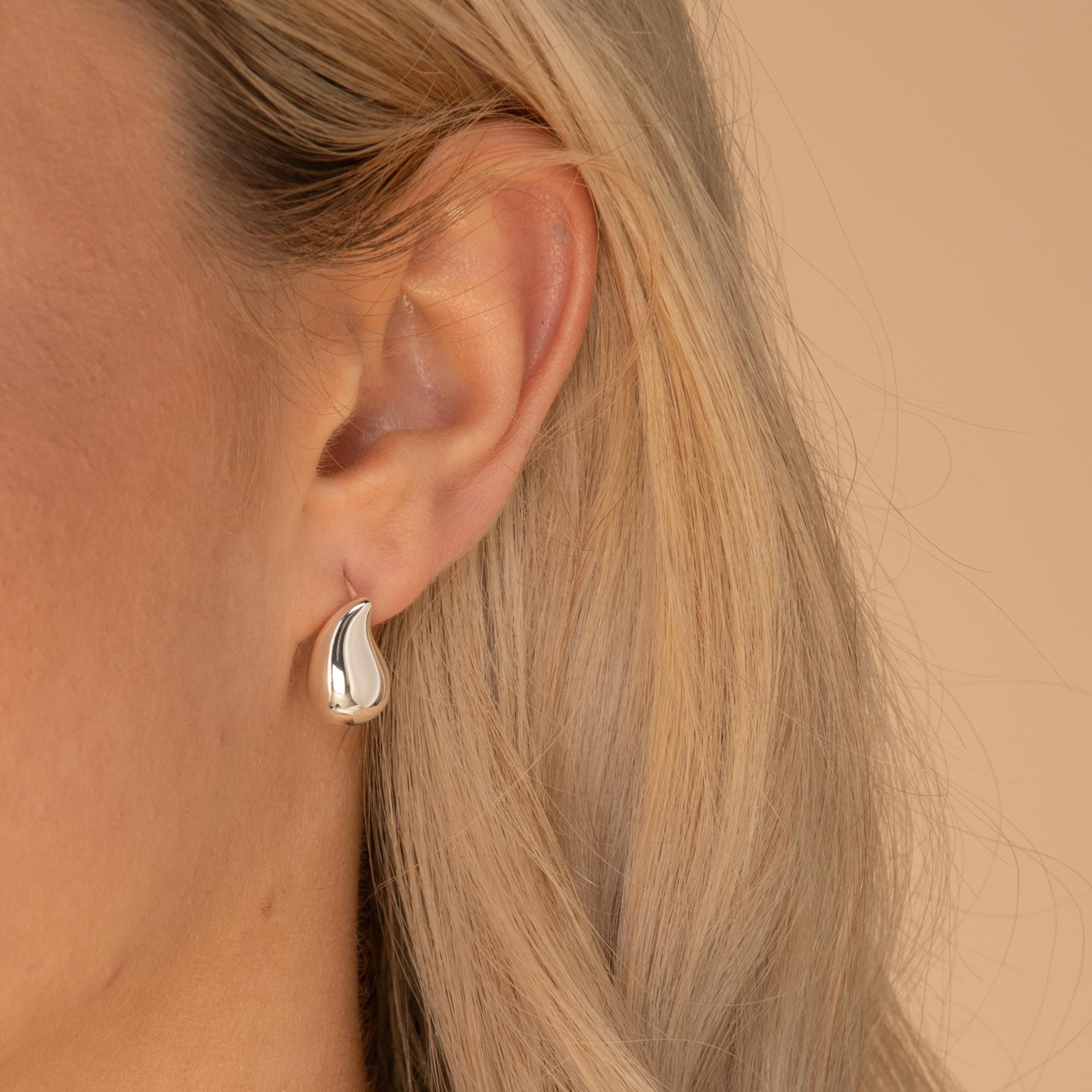 Statement Teardrop Earrings Silver