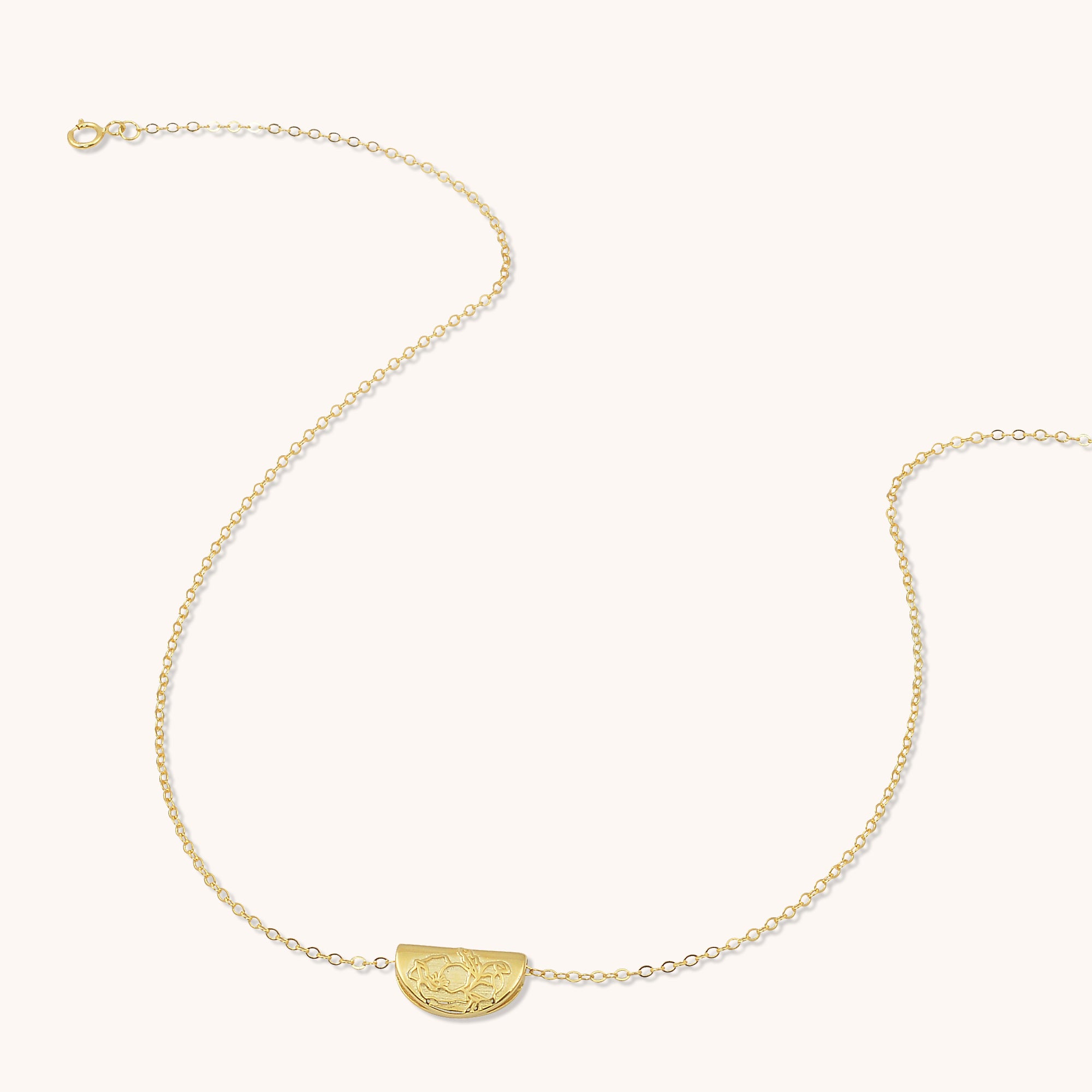 Birth Flower Necklace August (Poppy) Gold