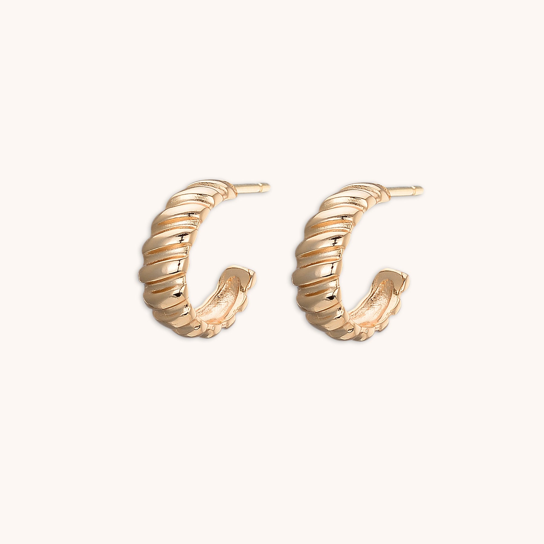 Croissant Huggie Earrings Rose Gold