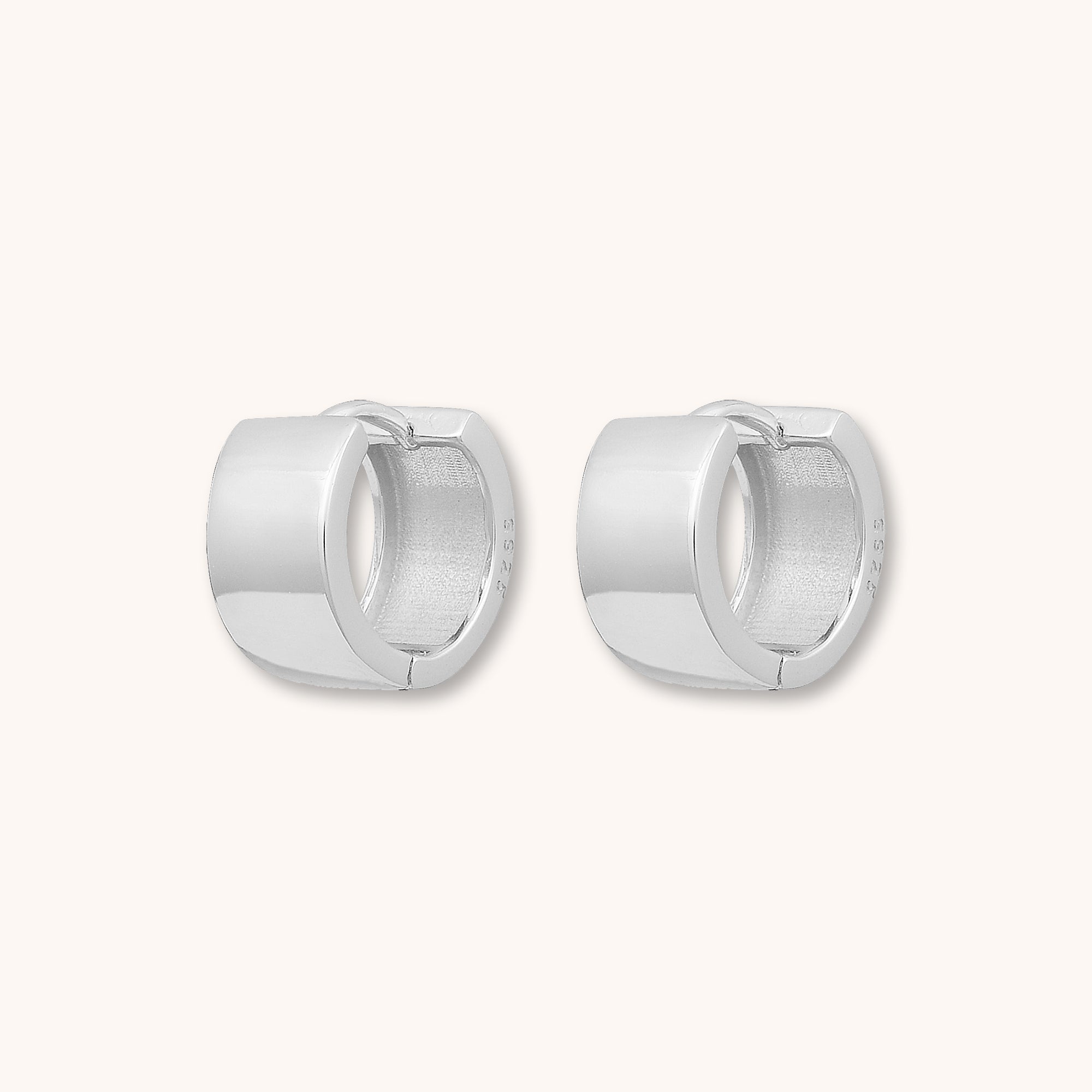 Chunky Huggie Earrings Silver