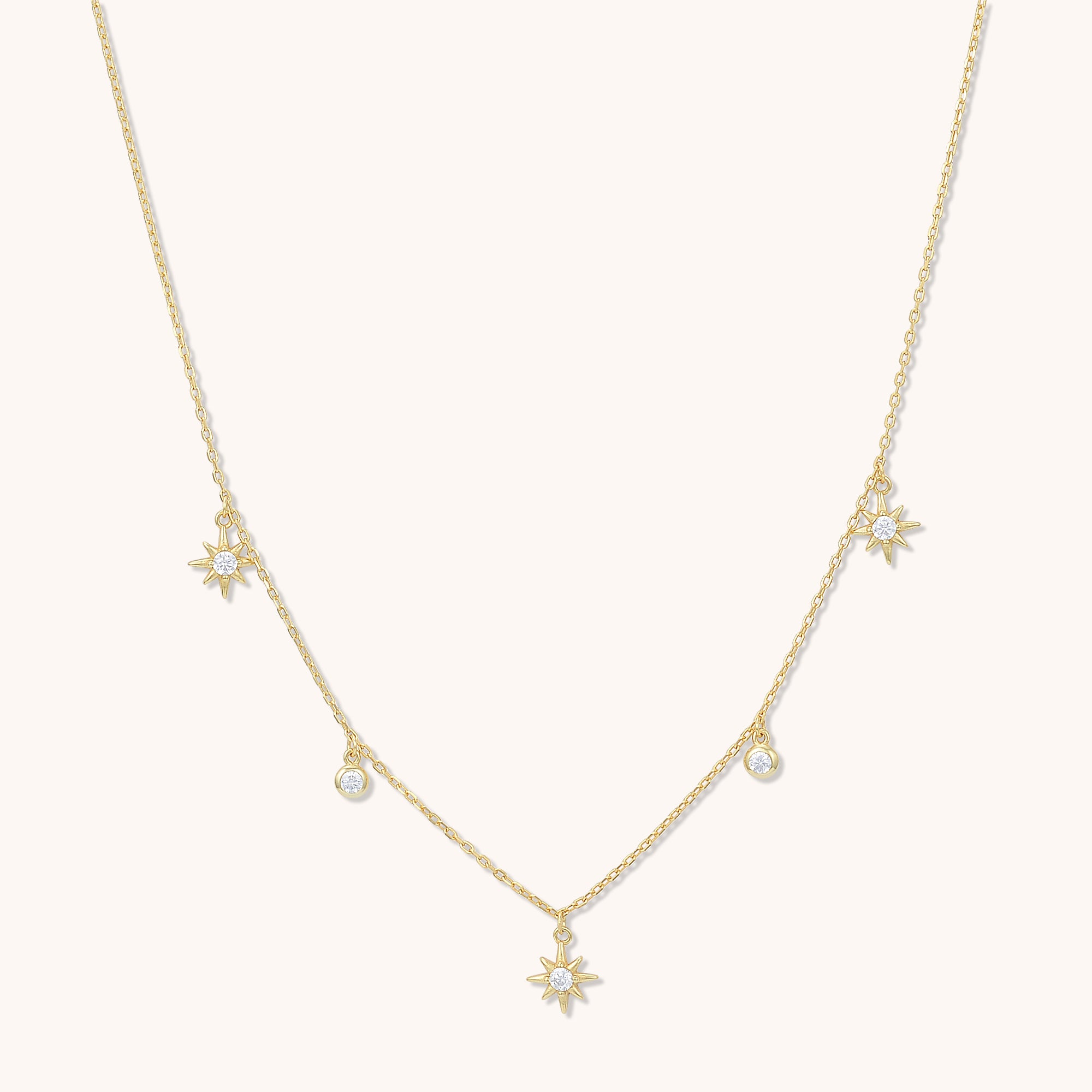 North Star Dangling Necklace Gold