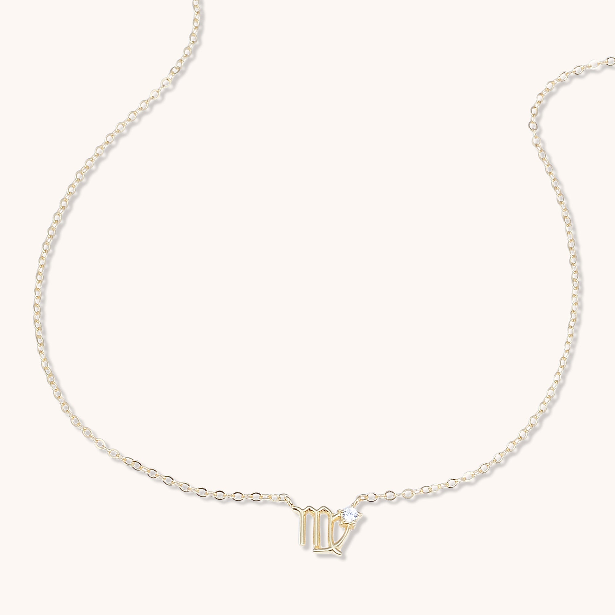 Virgo Star Sign Necklace Gold