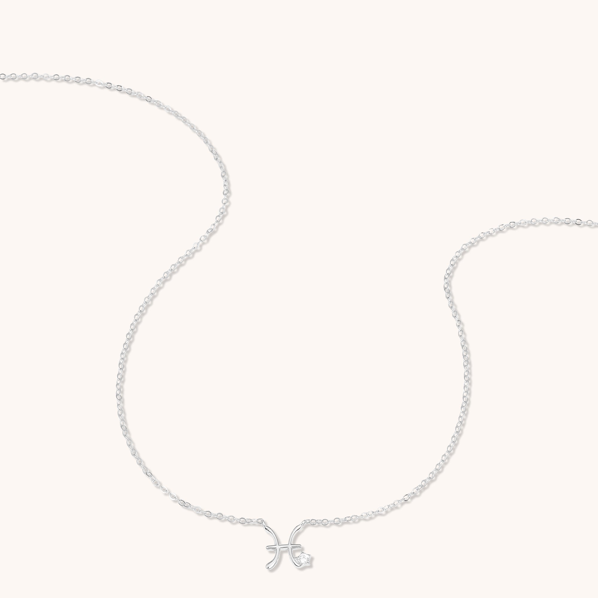 Pisces Star Sign Necklace Silver