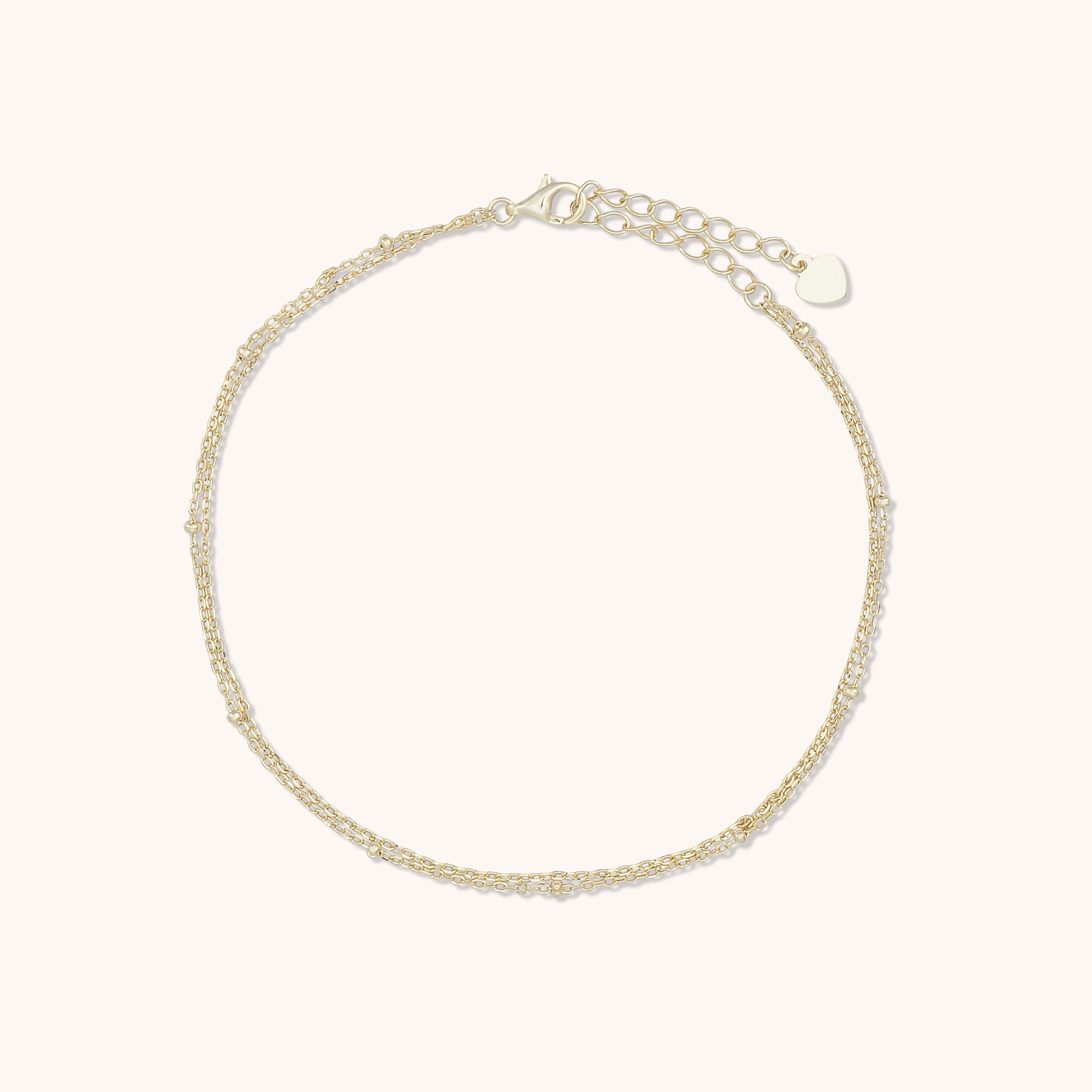 Double Satellite Dot Anklet Gold