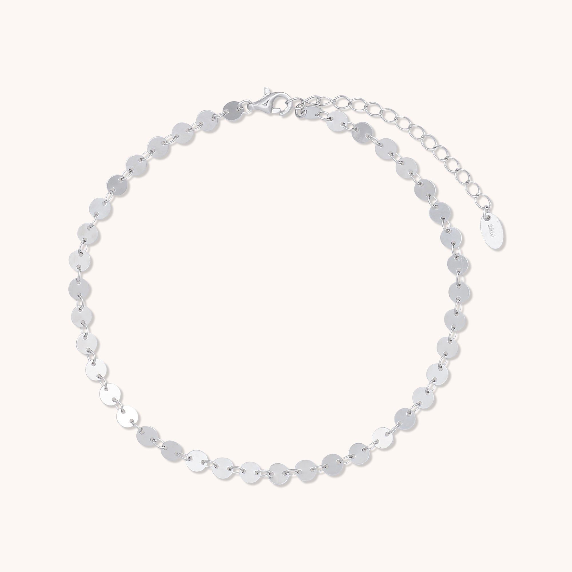 Disc Anklet Silver