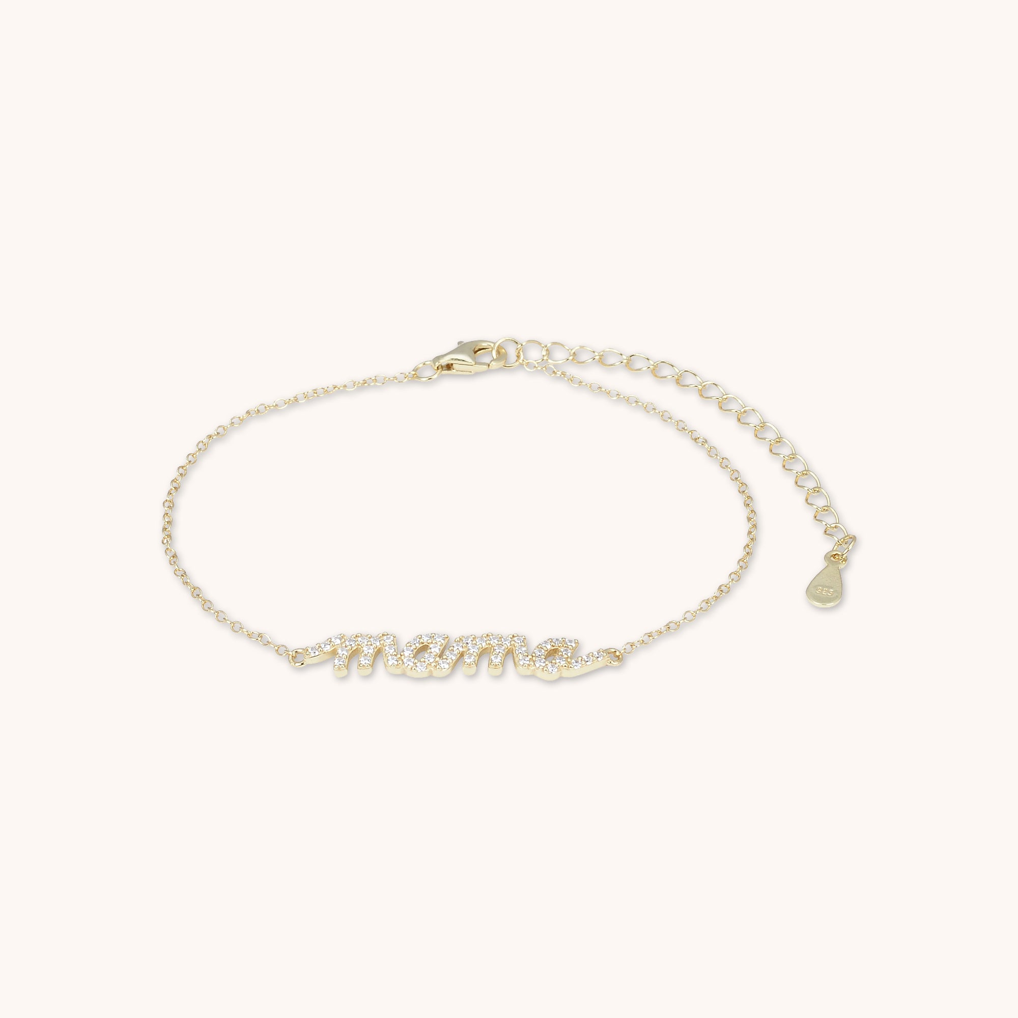 Mama Nameplate Sapphire Bracelet Gold