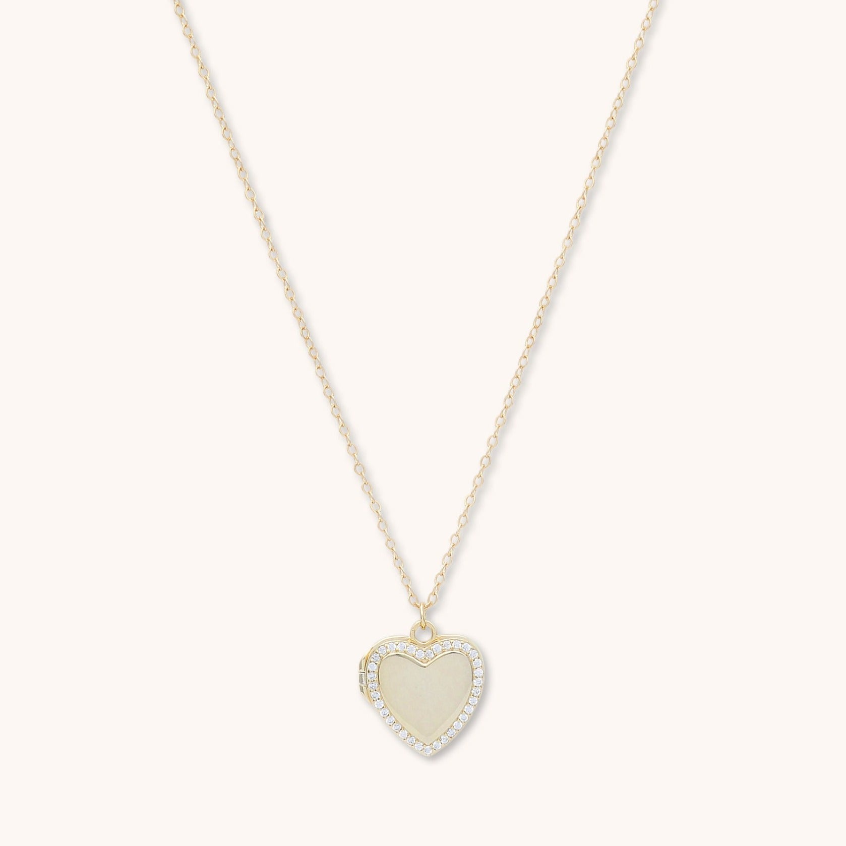 Love Heart Locket Necklace Gold