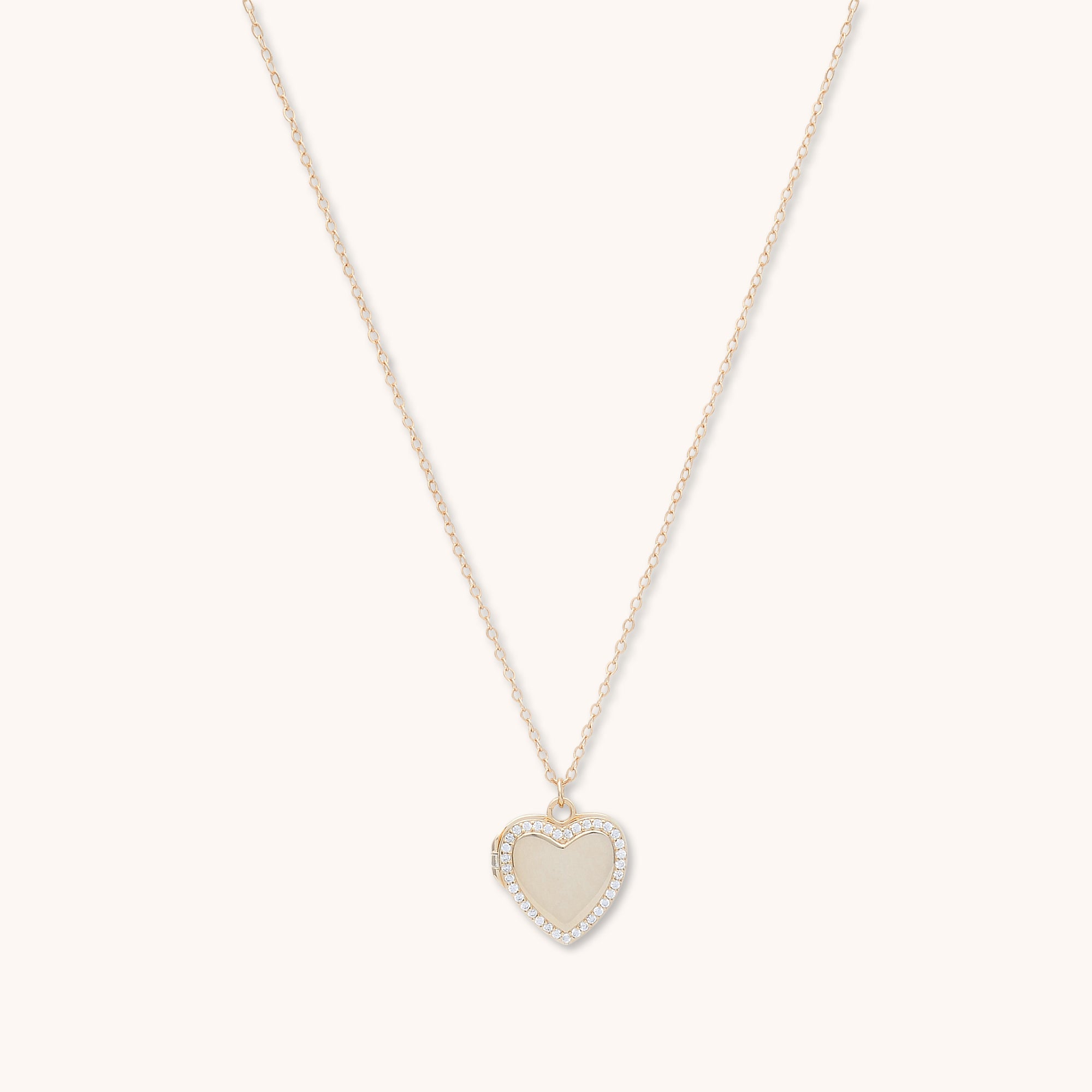 Love Heart Locket Necklace Rose Gold