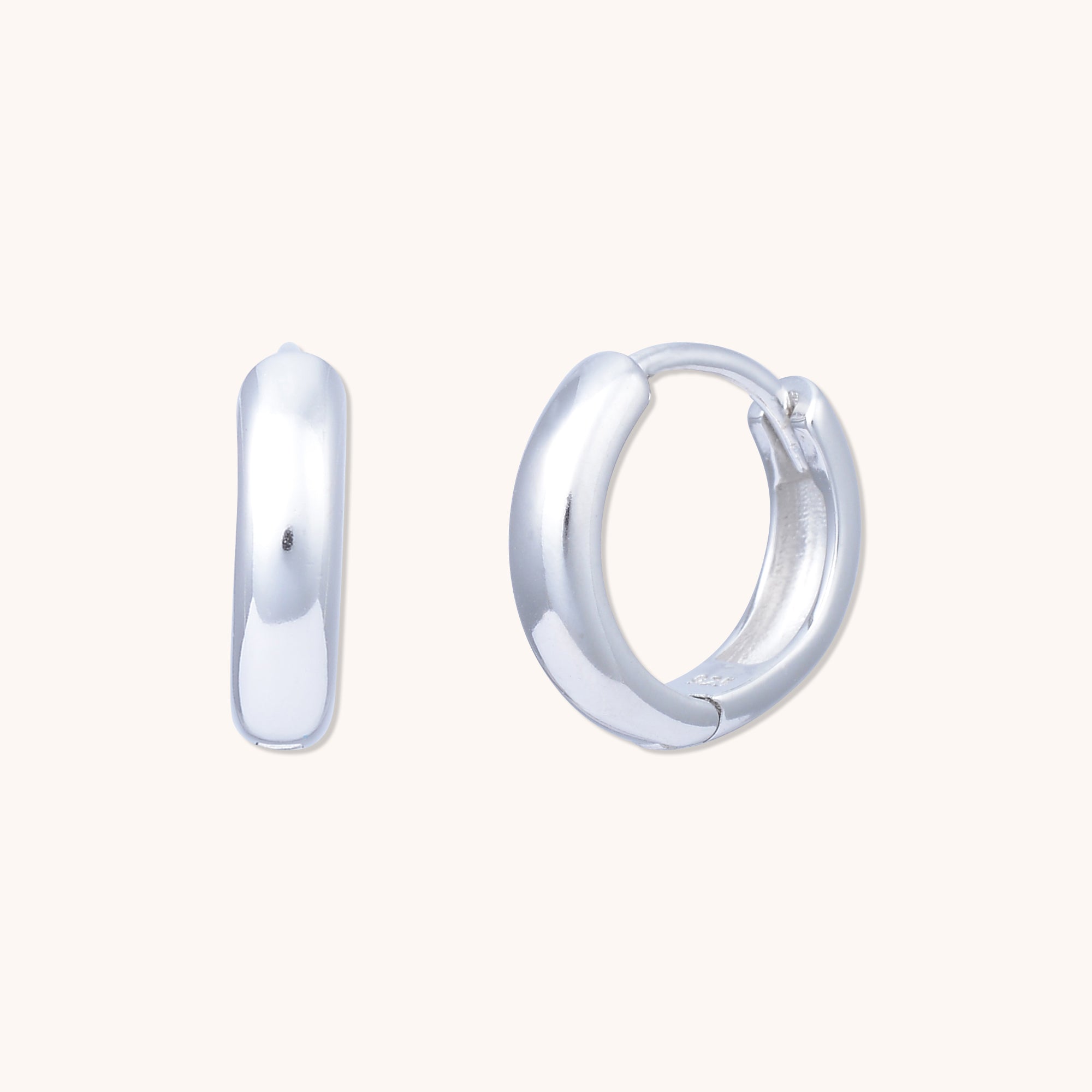 Classic Huggie Earrings Silver