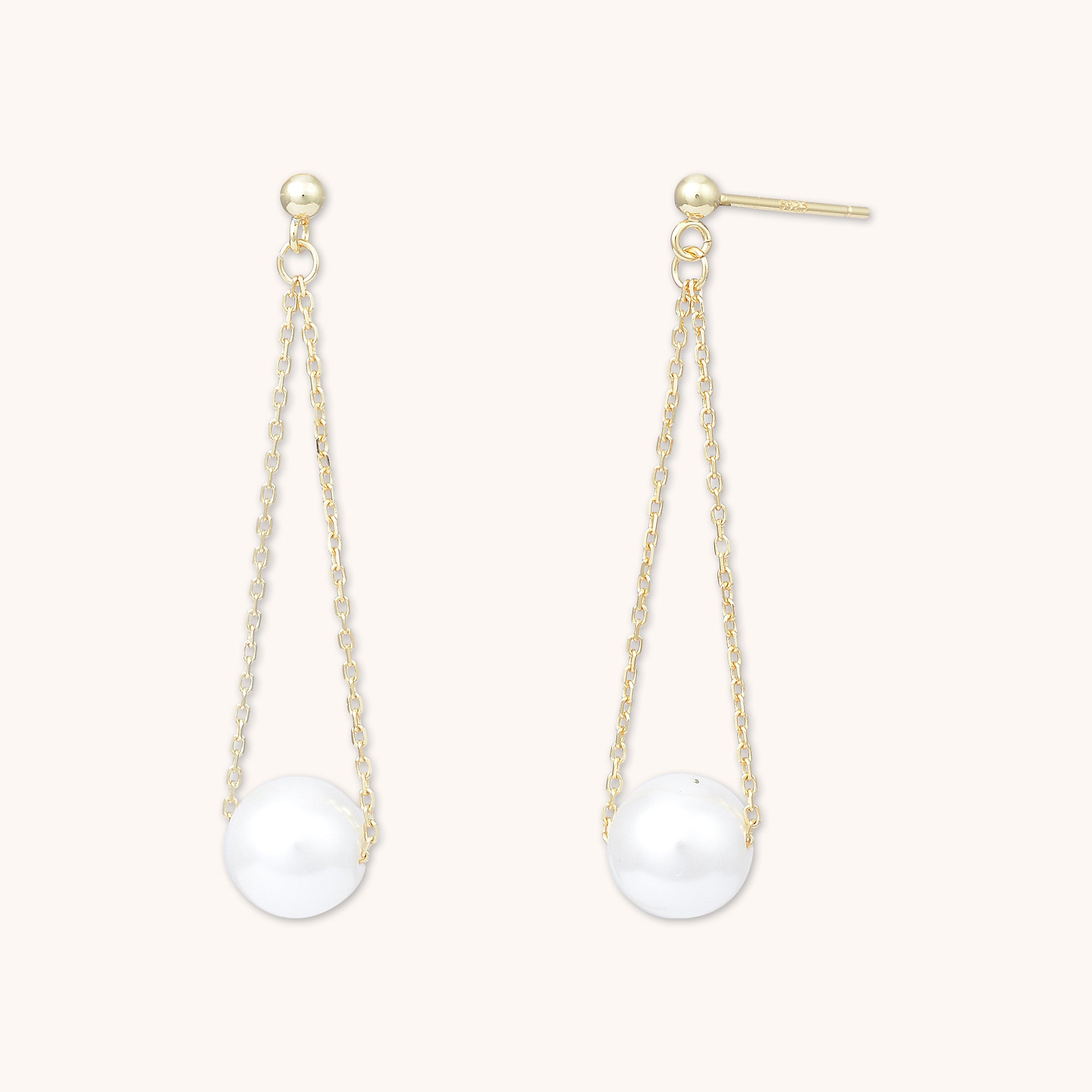 Odyssey Pearl Drop Earrings Gold