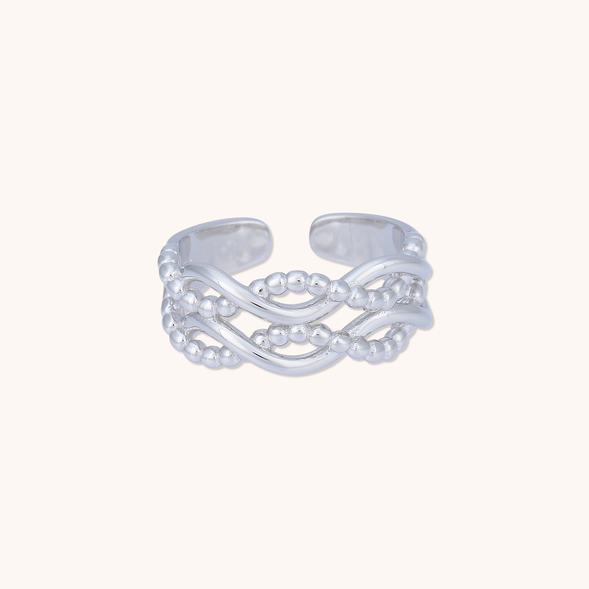 Weave Open Ring Silver