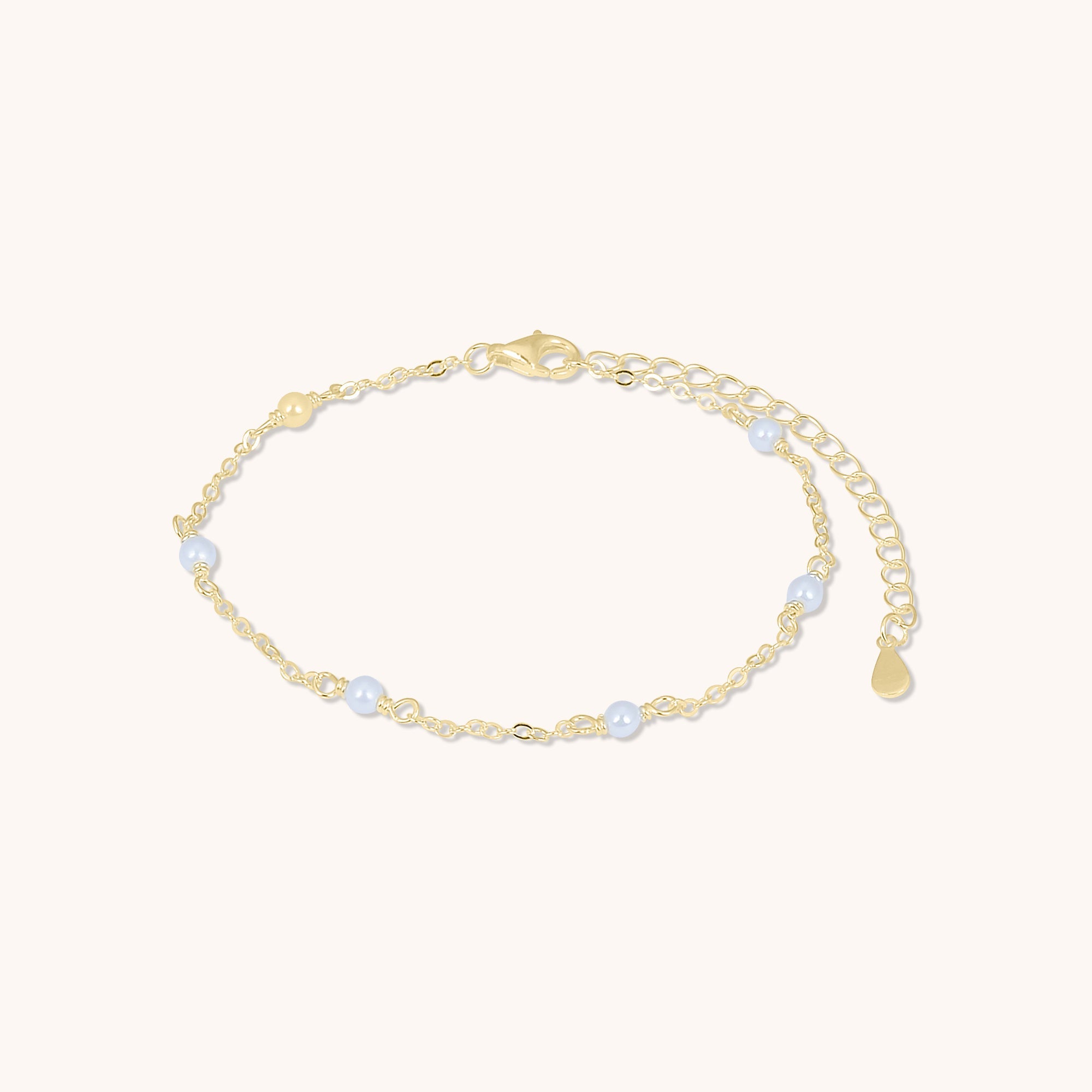 Pearl Station Bracelet Rose Gold