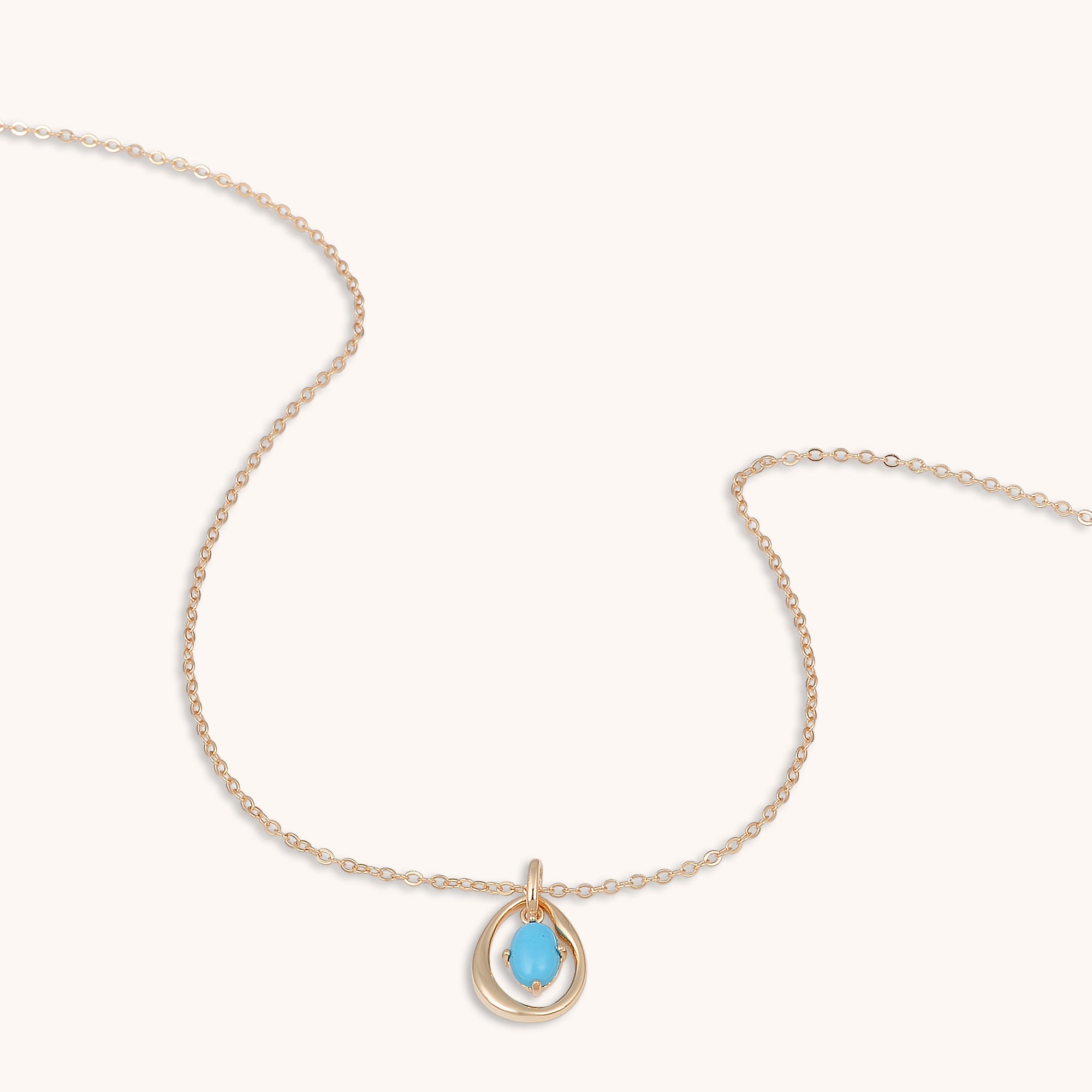 Harmony Oval Turquoise Necklace Rose Gold