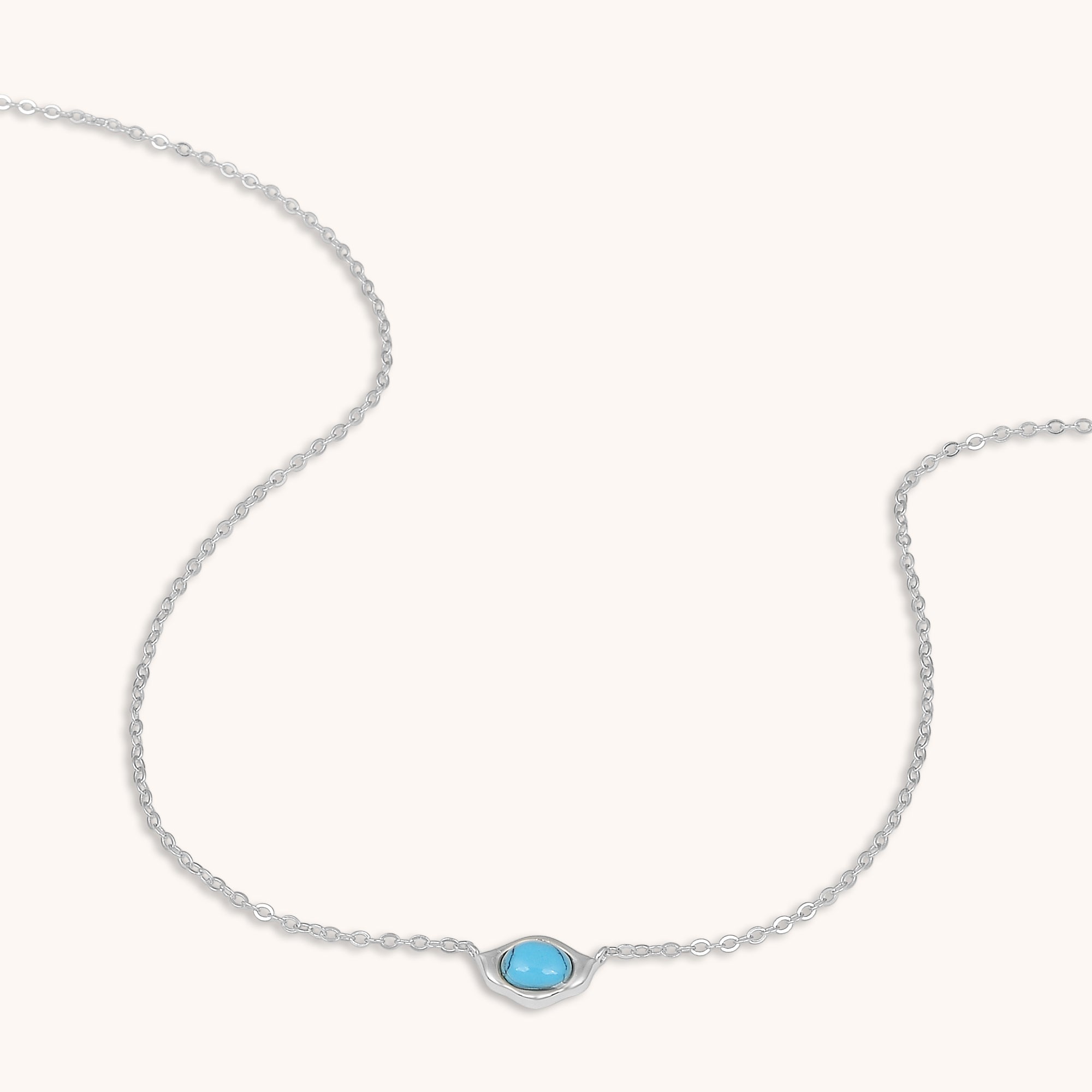 Turquoise Eye Necklace Silver