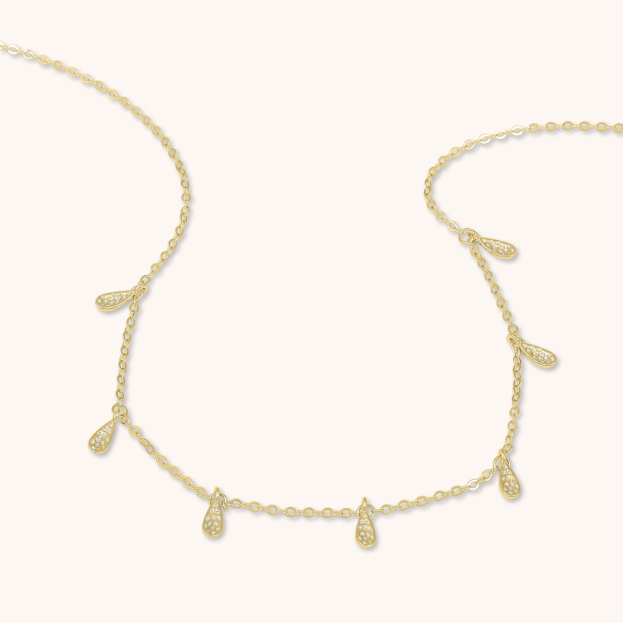 Molten Teardrop Dangling Necklace Gold