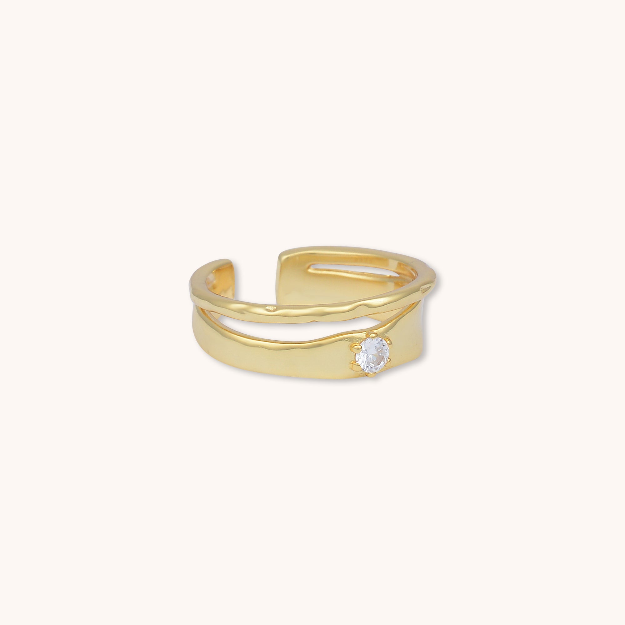 Solaris Statement Open Ring Gold