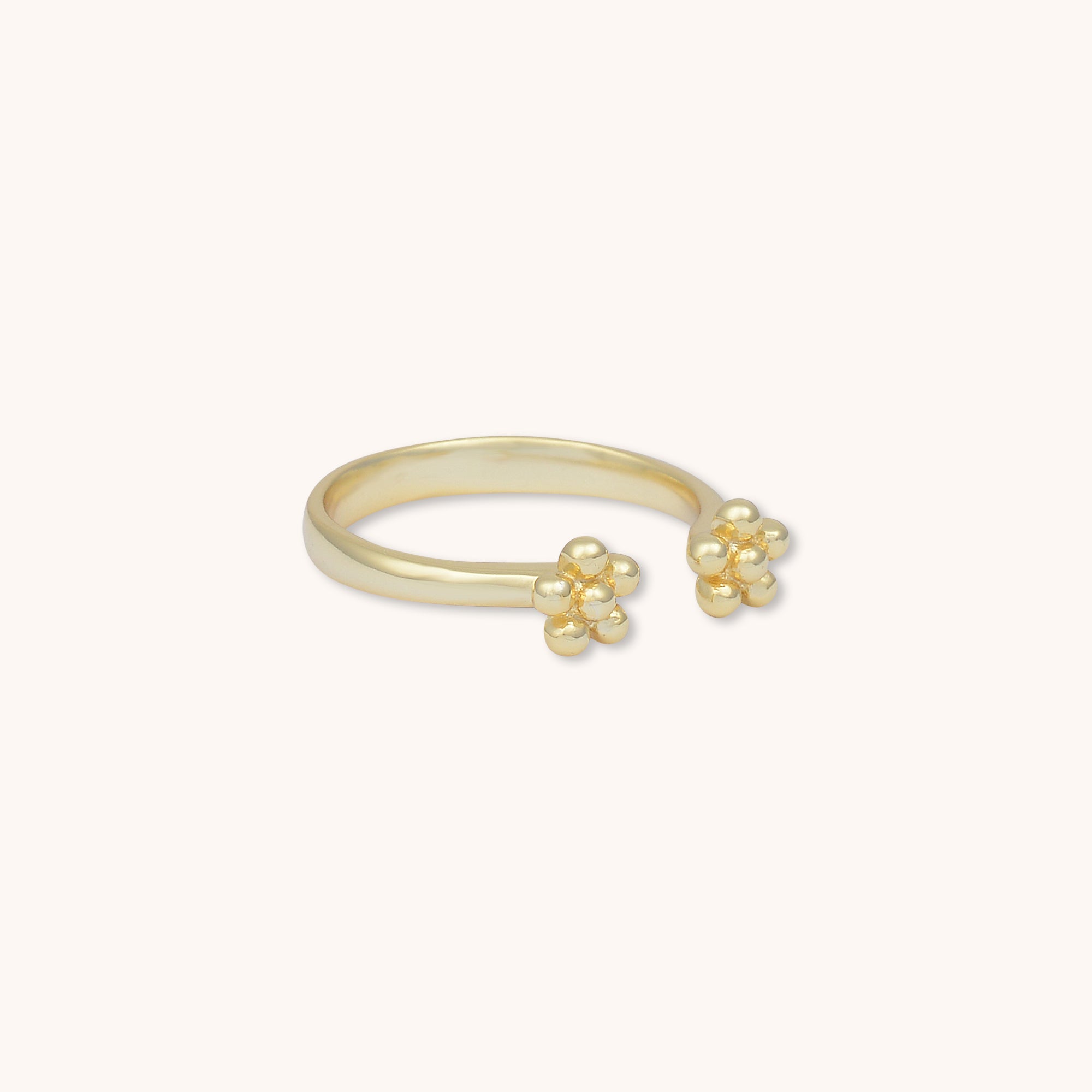 Flower Ball Open Ring Gold