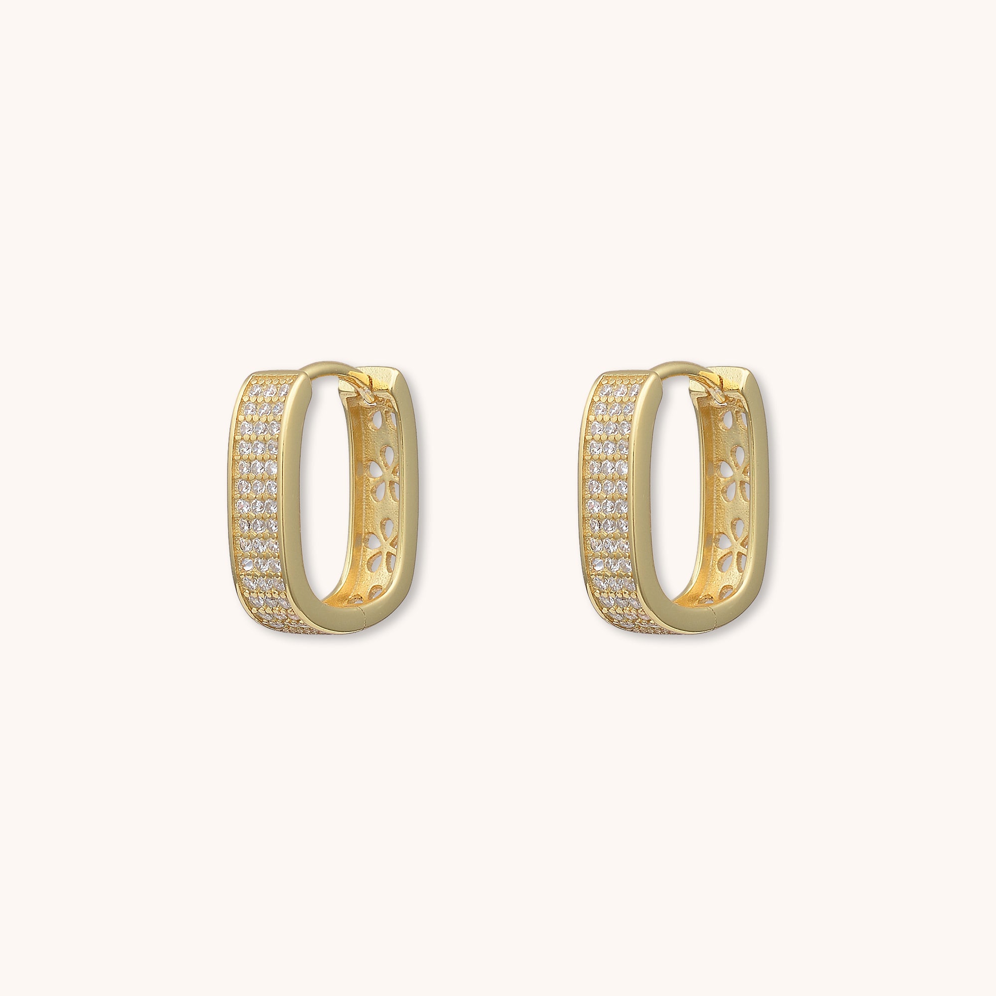 Ethos Zirconia Huggie Hoop Earrings Gold