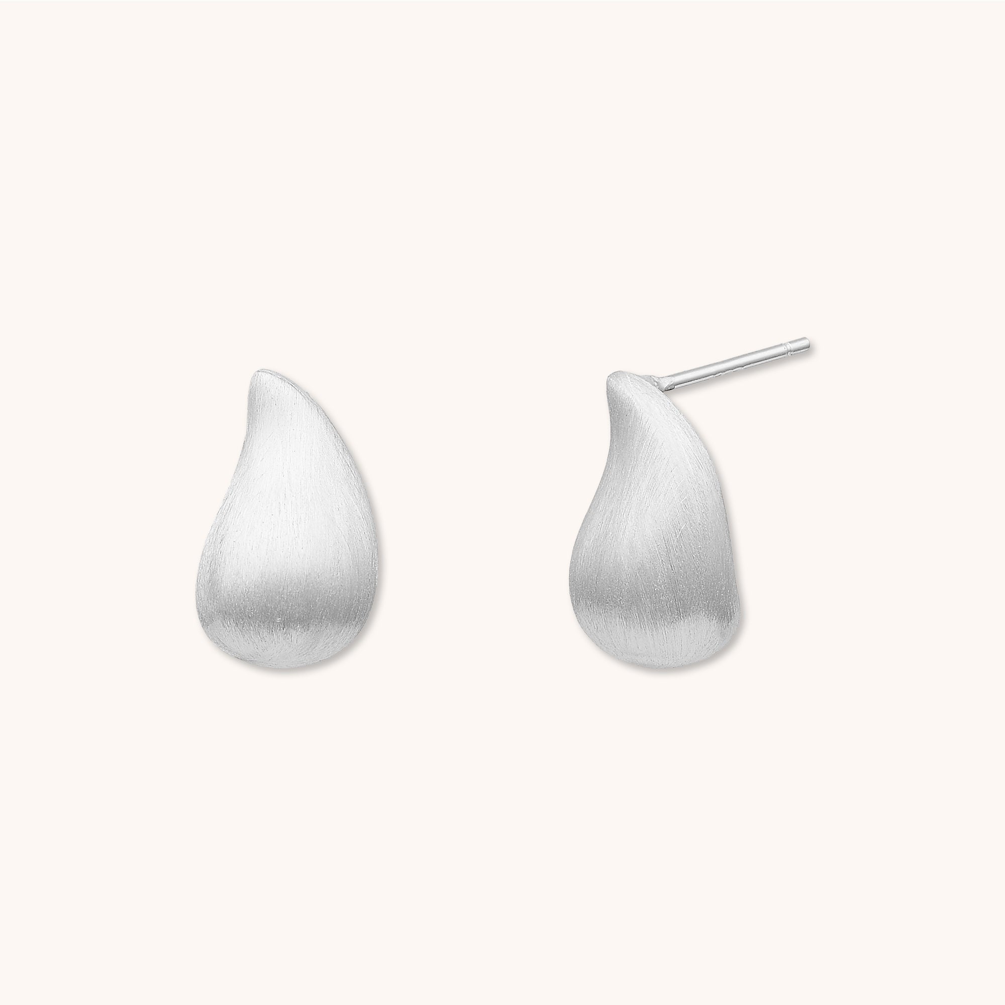 Statement Teardrop Matte Earrings Silver