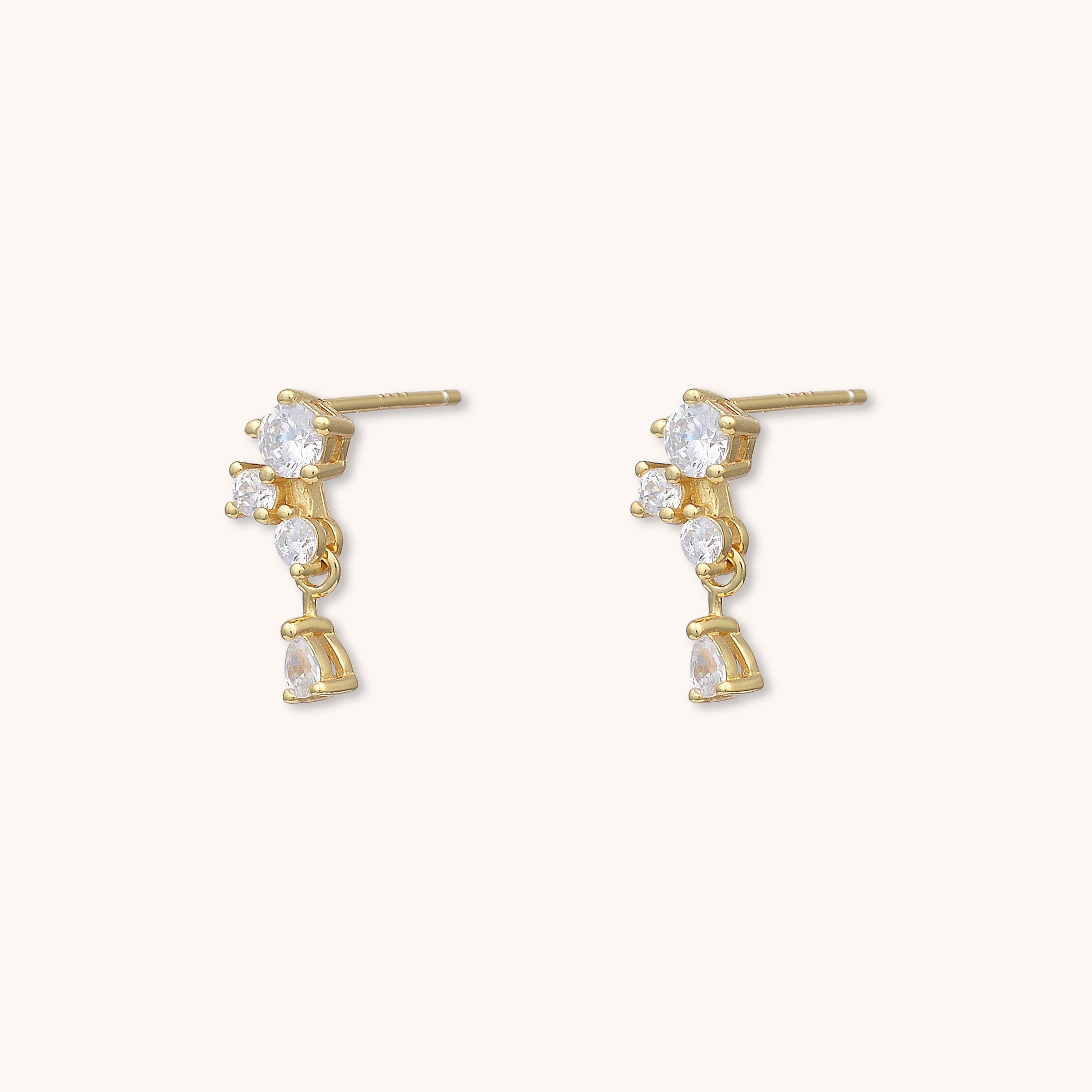 Lucid Sapphire Drop Stud Earrings Gold