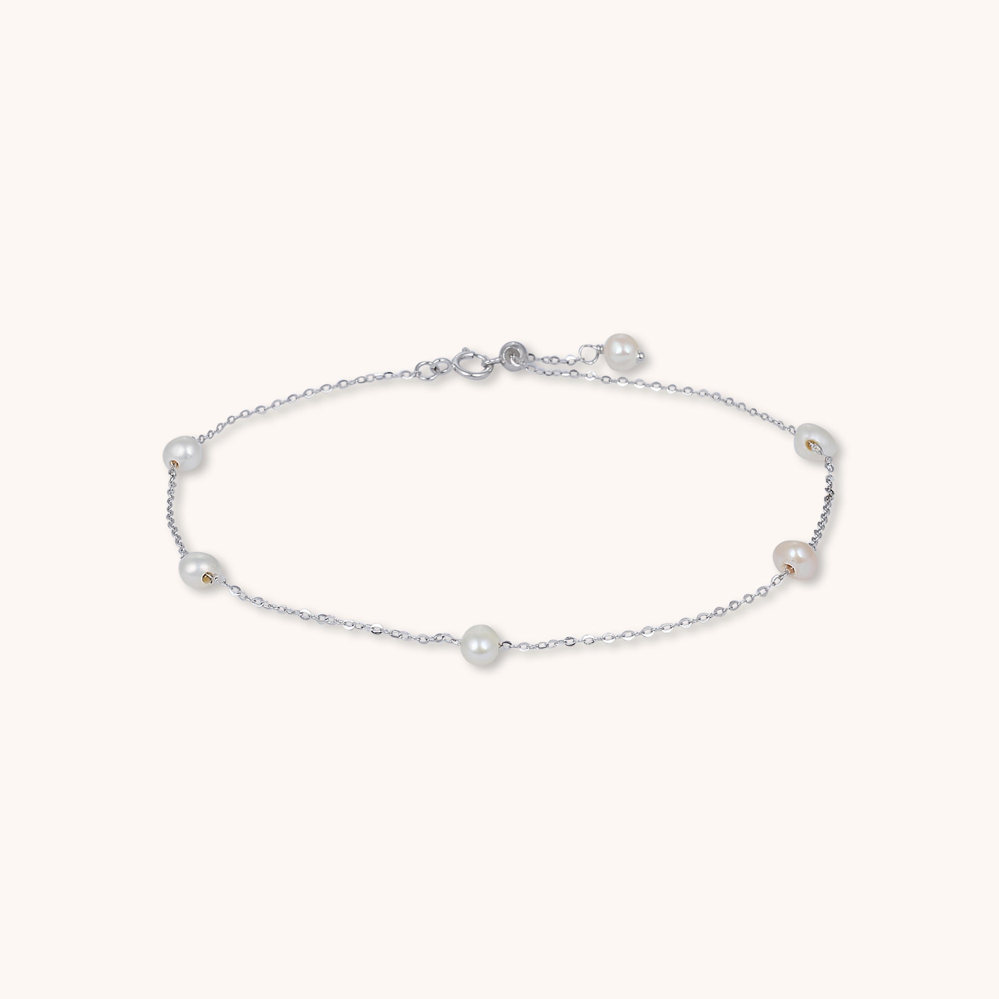 Echo Pearl Station Bracelet Silver